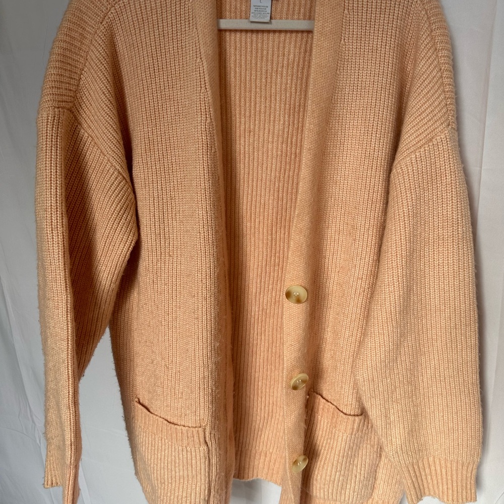Design History Peachy Pink Cardigan Sweater